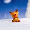 Statuetta in miniatura di renna in resina con naso rosso per micro paesaggi di Natale - No. 7 Renna Seduta
