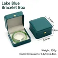 Boîte à bracelets en similicuir bleu lagon avec intérieur doux pour bijoux et cadeaux - Boîte à bracelet / Bleu lac