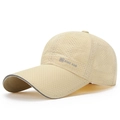 Beige lichtgewicht ademende honkbalpet met reflecterende rand en verlengde klep - Beige