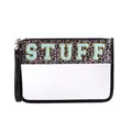 Neceser con estampado de leopardo rosa, parche de letras STUFF y detalle de PVC - Leopardo-STUFF
