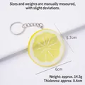 Creative PVC yellow lemon slice keychain with realistic texture and metal ring - 6cm Medium Yellow Lemon Slice - Keychain