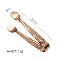Rose gold stainless steel ice tongs with floral carving 107mm long 19g weight - Rose Pattern Style / Rose Gold