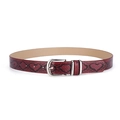 Cintura da donna vintage in pelle PU con motivo a serpente rosso e fibbia argentata - Motivo a serpente rosso