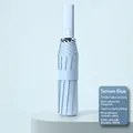 12-rib automatic umbrella in quiet blue with black anti-UV coating and 105cm canopy - 12-Rib Fully Automatic / Sky Blue