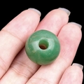Polierte grüne Naturachatkristall-Großlochperle 18mm für DIY-Schmuckherstellung - Grüner Aventurin (18mm Loch 5mm)