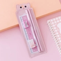 Pink cute cat stationery set featuring pencils, ruler, sharpener and eraser gift pack - Pink Cat