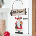 Vintage Weihnachtsmann Welcome Schild Ornament für Tannenbaum, 17cm Harz Hängedekoration - Rosa Haus Weihnachtsmann Willkommensschild