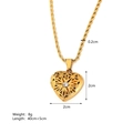 Specifiche dettagliate delle dimensioni per la collana con cuore dorato e zircone - Stile cuore traforato dorato (RTG4HV2)