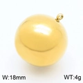 Golden stainless steel round ball pendant jewelry piece with 18mm diameter finish - 18mm Gold Ball Pendant (KLJ8968-Z)
