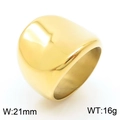 Polished 18k gold plated dome ring with 21mm wide arched surface in titanium steel - US 9 / 21mm Wide Dome Mirror Polished Style (KR108121-KJX) / Gold