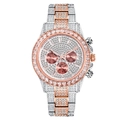 Luxury rose gold and silver iced out watch with diamonds for men and women - Rose Gold White