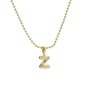 18k gold plated ball chain necklace with bubble letter Z pendant and pearl detail - Letter Z