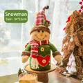 Weihnachts-Schneemann-Geschenkbeutel in Waldgrün aus Plüsch, 34x11cm für Süßigkeiten - Schneemann / 34x11cm / Filzbox - Schneemann
