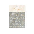 Pegatinas de uñas con mariposas doradas y flores en su embalaje original - 4507-Flor de Mariposa de Lámina de Oro / Dorado