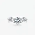 S925 sterling silver crown ring with heart-shaped cubic zirconia and side diamond accents - US Size 5 / Silver