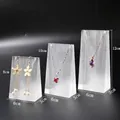 Set of 3 acrylic necklace display stands with brushed texture on black background - Back Brushed 3-Piece Set