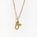 Golden stainless steel necklace featuring a letter P pendant with a small heart - Gold - Letter O