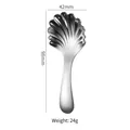Mini 304 stainless steel shell-shaped dessert spoon with silver finish and size marks - Silver Shell Short Handle Spoon