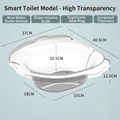 Transparentes Sitzbad für Smart-Toiletten mit ergonomischem Design und Skala - Für Intelligente Toilette / Transparent