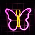 Pink and yellow butterfly LED neon sign with hanging hole for wall decor and party ambient - Battery and USB Dual Use / Warm Pink & Yellow Butterfly