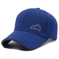 Casquette de sport bleu marine avec logo montagne et bord réfléchissant pour l'extérieur - Réglable / Bleu saphir
