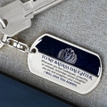 Silver rectangle stainless steel keychain with crown engraving and daughter message - Daughter / Steel