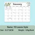 Calendario da muro 2026 con design a foglie e gancio in metallo, 35,5 x 28 cm - YO-Stile Foglia 2026.6-2027.6