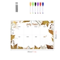 Detailed view of the 30x20cm weekly planner board with six markers and floral designs - TYU305 Autumn Leaves Weekly