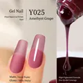 Plant-based gel nail polish in Grape Amethyst Y025 with matte and glossy finish - Y-025 Grape Amethyst