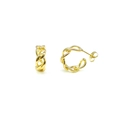 Elegante goldene Panzerketten-Ohrstecker mit gedrehtem Design und Schmetterlingsverschluss - Goldene Gedrehte Kettenglied Stil (JQH0104-GG)