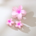 Pink gradient frangipani hair claw set with one large and two small floral clips - Three-Piece Set / #3 Magenta / Bulk Packaging