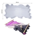 Irregular tray resin mold with 40cm purple marble finished tray and gold handles - No.3 Lace Rectangular Tray Mold