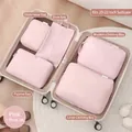 5-piece pink travel organizer set for 20-22 inch suitcases with waterproof fabric bags - Dusty Pink 5-Piece Set