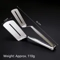 Pinzas y espátula de cocina de acero inoxidable 304 para bistec y pescado, 26,1 cm - Pinza para Bistec 304 [Sin Dientes]