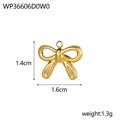 Detailed view of a golden bow-shaped metal pendant measuring 1.6cm wide and 1.4cm high - WP36606D0W0 / Gold