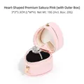 Mini heart-shaped jewelry box in sakura pink with gold clasp and velvet lining - Octagonal / Sakura Pink