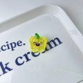 Cute yellow bell pepper claw clip with smiling face in marble acetate finish - Fruit Pepper