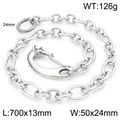 Silver punk style stainless steel wallet chain with detailed horse head clasp and ring - Horse Head Style-70cm(KK116-Z)