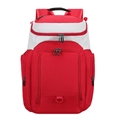 Red and white sports basketball backpack with large capacity and multi-pocket design - Red and White