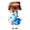 Waterproof colorful watercolor tattoo sticker featuring brown bear and polar bear artwork - Th-201 / 210*148mm