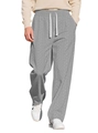 Pantaloni da jogging grigi da uomo con motivo a treccia e coulisse elastica in vita - S / Grigio chiaro