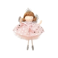 Pink Christmas angel pendant with sequin bubble skirt and silver crown ornament - Pink
