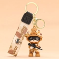 Cute soldier keychain with desert camouflage uniform and brown superman lanyard strap - Camouflage Special Forces Brown (Super man)