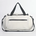 Bolsa de deporte blanco crema de gran capacidad con correas negras y red lateral - Blanco Roto