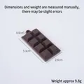 Brown chocolate bar pendant keychain charm with dimensions 5.3x2.8x0.6cm and 9.8g weight - No Clip Style / Dark Coffee