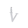 Polished silver stainless steel pendant featuring a minimalist capital letter V design - Steel V