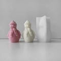 DIY silicone snowman candle mold with dimensions for handmade Christmas decorations - Snowman Mold J-1171