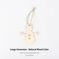 Set of 10 large wooden snowman ornaments with star cutouts and hemp ropes for Christmas decor - Large Raw Wood Snowman 10PCS