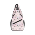 Sac bandoulière rose à carreaux avec motifs de chats et sangle ajustable - Chat à Carreaux Rose