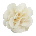 Handmade 7cm beige bubble crepe fabric flower accessory for hair clips and pet collars - No.2 Beige